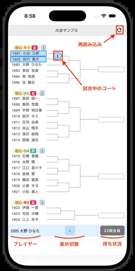 進行確認アプリ
